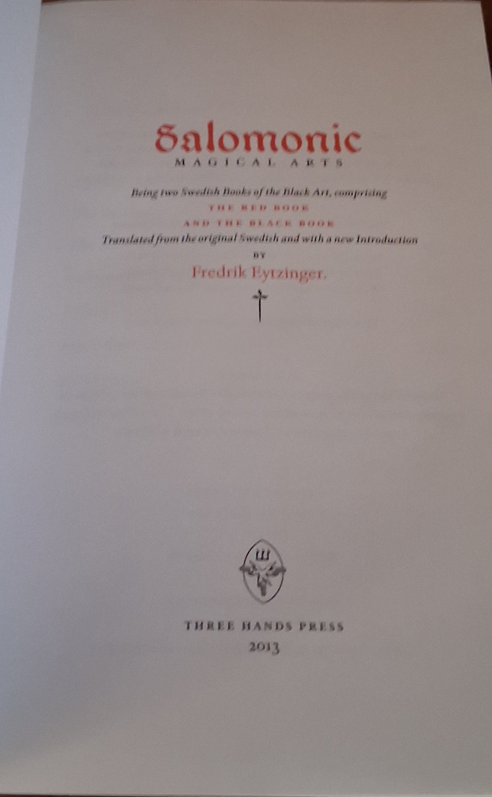 Salomonic Magical Arts by Frederik Eytzinger (Three Hands Press)